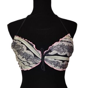 Y2k Lace Print Bikini Top !